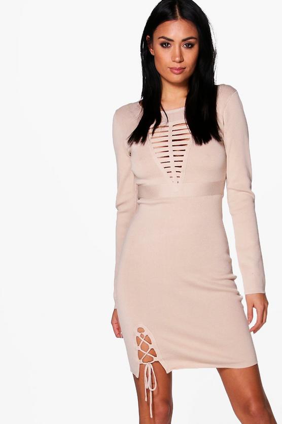 Frey Caged Detail Knitted Dress